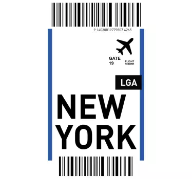 Adesivo Huawei carta d'imbarco di new york - TenStickers