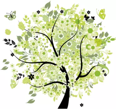 Sticker decorativo albero primaverile - TenStickers
