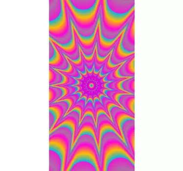 Adesivo per porta motivo psichedelico colorato - TenStickers