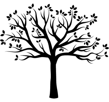 Adesivo murali soggiorno silhouette albero autunno - TenStickers