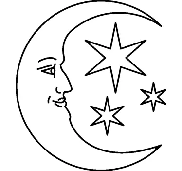 Adesivo murale viso luna - TenStickers