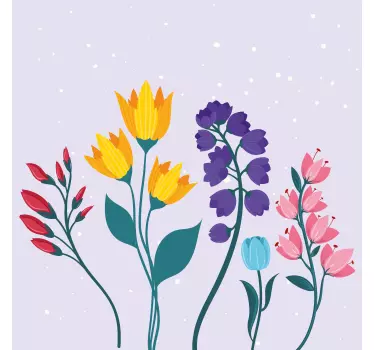 Carta adesiva per mobili composizione di fiori colorati - TenStickers