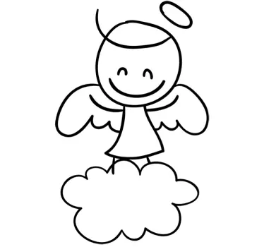 Sticker bambini angioletto tratto - TenStickers