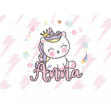Adesivo per laptop unicorno personalizzato - TenStickers