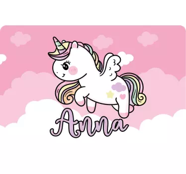 Adesivo per laptop unicorno volante personalizzato - TenStickers