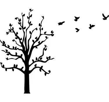 Adesivo per mac albero uccelli volo - TenStickers