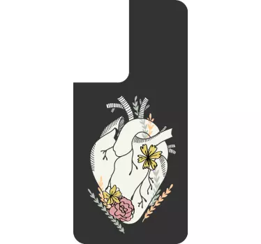 Adesivo Samsung disegno floreale a cuore - TenStickers
