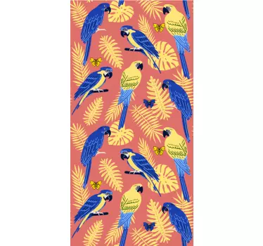 Adesivo per box doccia motivo pappagalli colorati - TenStickers