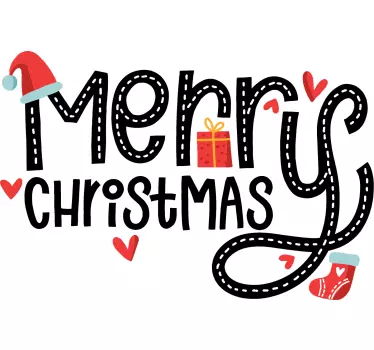 Vetrofania Natale Merry Christmas ricamo - TenStickers