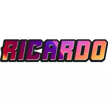 Adesivo per auto nome personalizzato neon sportivo - TenStickers