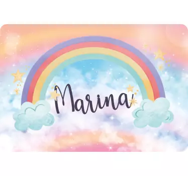 Adesivo per pc fantastico arcobaleno con belle nuvole - TenStickers