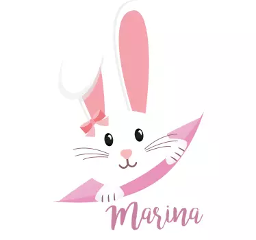 Adesivo neonato grafica con coniglietto carino - TenStickers
