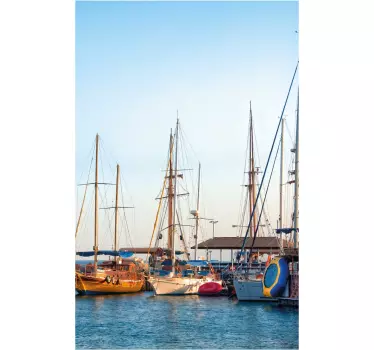Adesivo per box doccia scena di barche a vela - TenStickers