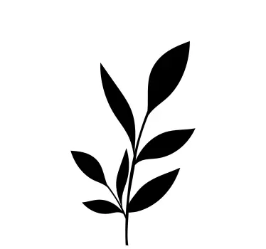 Adesivo per box doccia motivo a foglia minimalista - TenStickers