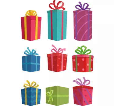 Adesivo Natale Set di scatole regalo colorate - TenStickers