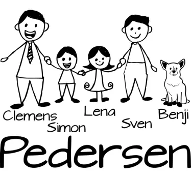Lavagna adesiva bianca opera d'arte di personaggi familiari - TenStickers