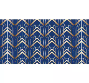 Adesivo per mobile Arte moderna motivo decorativo blu e dorato - TenStickers