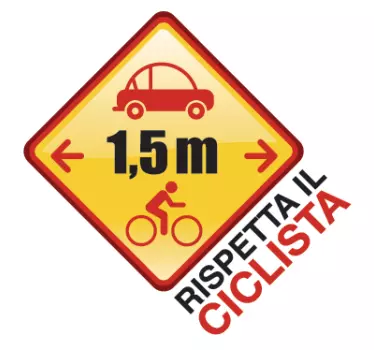 Sticker decorativo rispetto ciclista - TenStickers