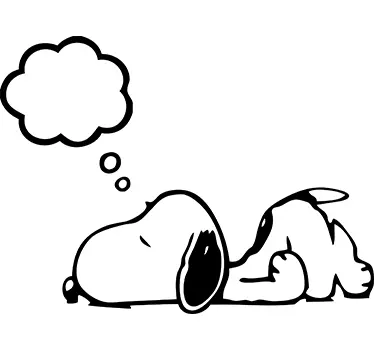 Adesivo per pc Snoopy che dorme - TenStickers