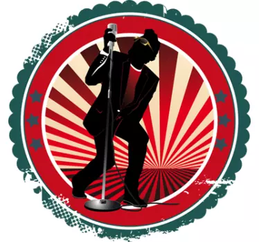 Sticker decorativo circolare cantante rock - TenStickers