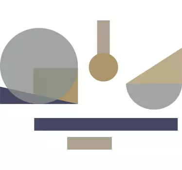 Adesivo per mobile Motivo geometrico grigio e marrone - TenStickers