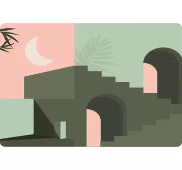 Adesivo pc Forme d'arte da parete rosa e turchese - TenStickers
