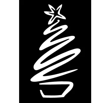 Vetrofania Natale Albero Effetto Neve - TenStickers