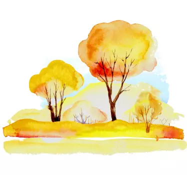 Wall sticker alberi acquerello - TenStickers