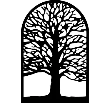Adesivo murale soggiorno albero ad arco - TenStickers