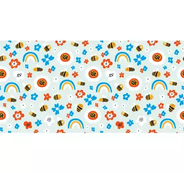 Adesivo murale con fiori e animali - TenStickers