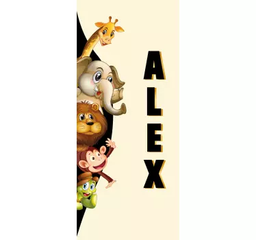 Adesivo per porta con animali personalizzabile - TenStickers