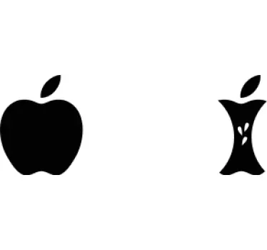 Sticker frutta Sticker per mac con mela intera e mangiata - TenStickers