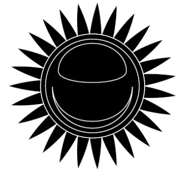 Adesivo geometrico emblema circolare del sole - TenStickers