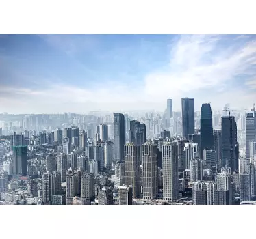 Adesivo box doccia con skyline metropoli - TenStickers
