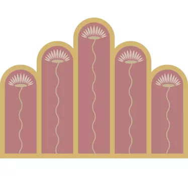 Adesivo murale a stile art deco e floreale - TenStickers