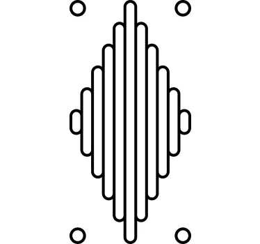 Adesivo per lo specchio con linee art deco - TenStickers