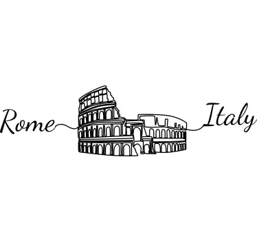 Adesivo murale soggiorno con il Colosseo e "Roma" e "Italia" - TenStickers