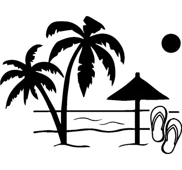 Adesivo con palme e spiaggia - TenStickers