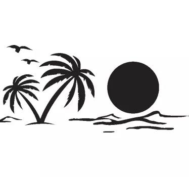 Adesivo per camper con palme e il sole - TenStickers