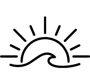 Adesivo per camper sagoma di una onda e del sole - TenStickers