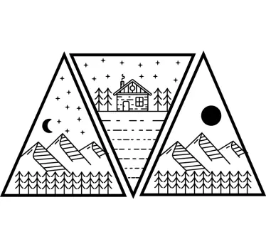 Adesivo per camper paesaggio stilizzato - TenStickers
