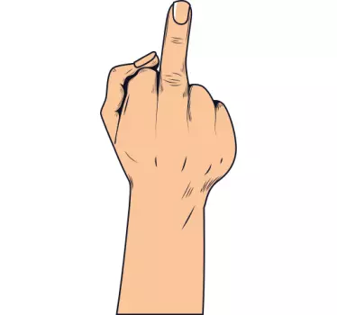Adesivo per vetro con dito medio - TenStickers