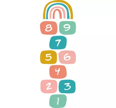 Adesivo con numeri colorati e arcobaleno - TenStickers