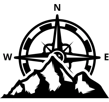 Adesivo per camper bussola e montagne - TenStickers