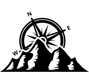 Adesivo per camper compasso minimale e montagne - TenStickers