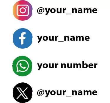 Adesivo per vetrine logo di social media personalizzati - TenStickers