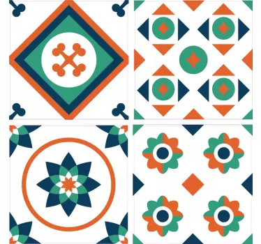 Adesivo bagno piastrelle geometriche - TenStickers