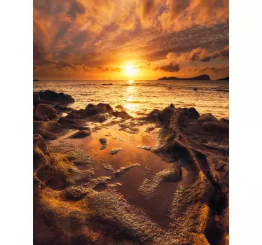 Adesivo per box doccia paesaggio nuvoloso al tramonto - TenStickers