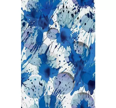 Adesivo box doccia cerchi di inchiostro blu - TenStickers