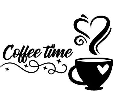 Adesivo per cucina "coffee time" - TenStickers
